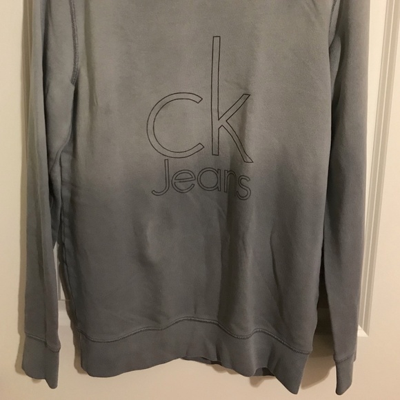 Calvin Klein LIGHT INDIGO WASH LOGO SWEATSHIRT Size S - Picture 16 of 16